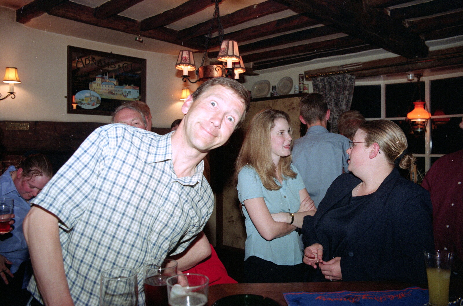 Apple leans over from Wavy's Thirtieth Birthday, The Swan Inn, Brome, Suffolk - 24th May 2000