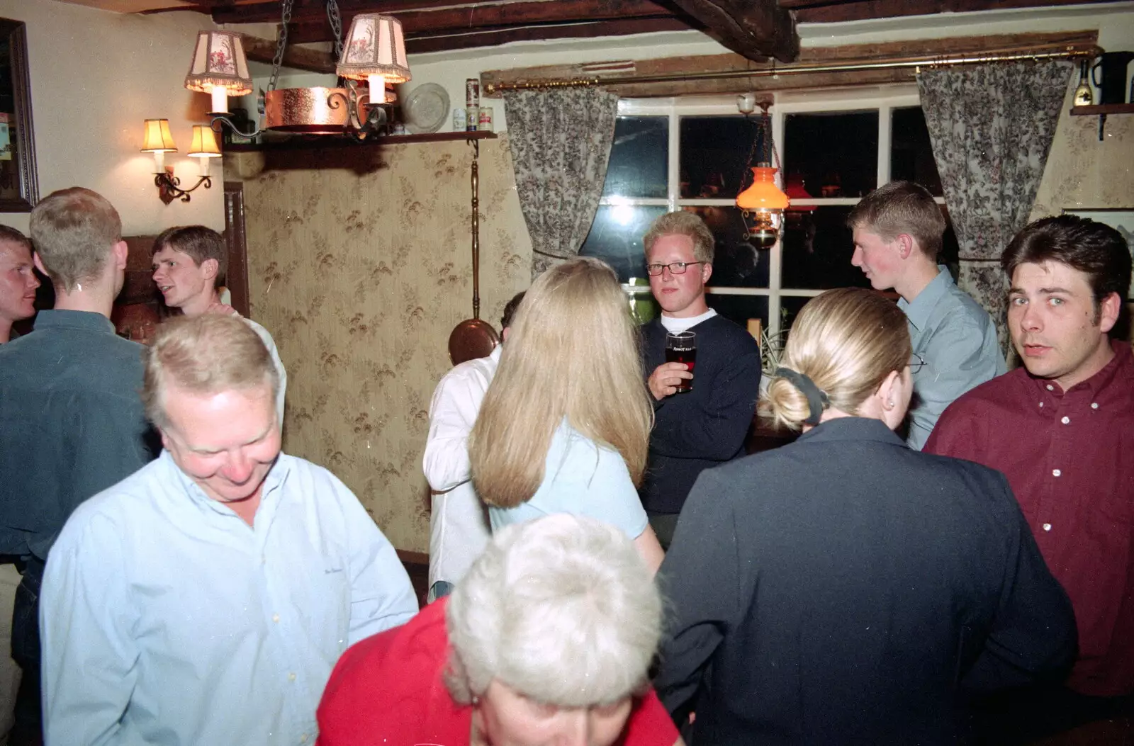 Hermann looks over, from Wavy's Thirtieth Birthday, The Swan Inn, Brome, Suffolk - 24th May 2000