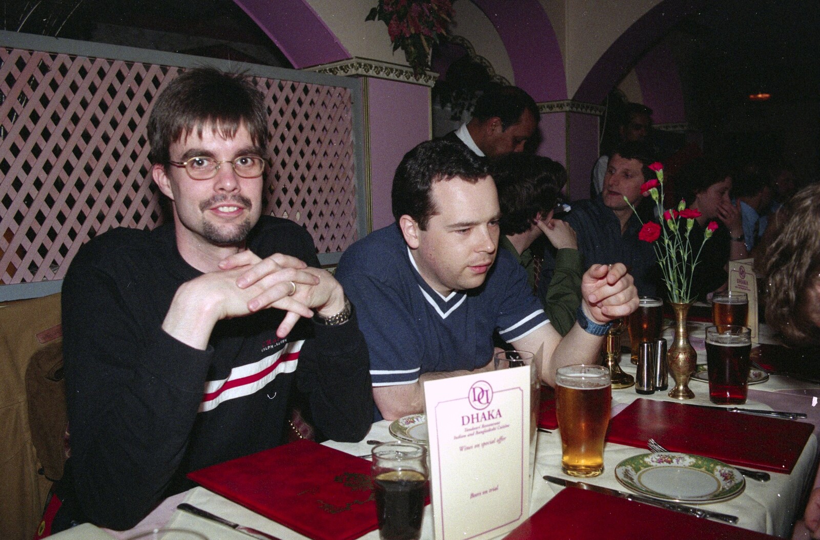Dan 'Parrot' and Russell from CISU at the Dhaka Diner, Tacket Street, Ipswich - 25th May 2000