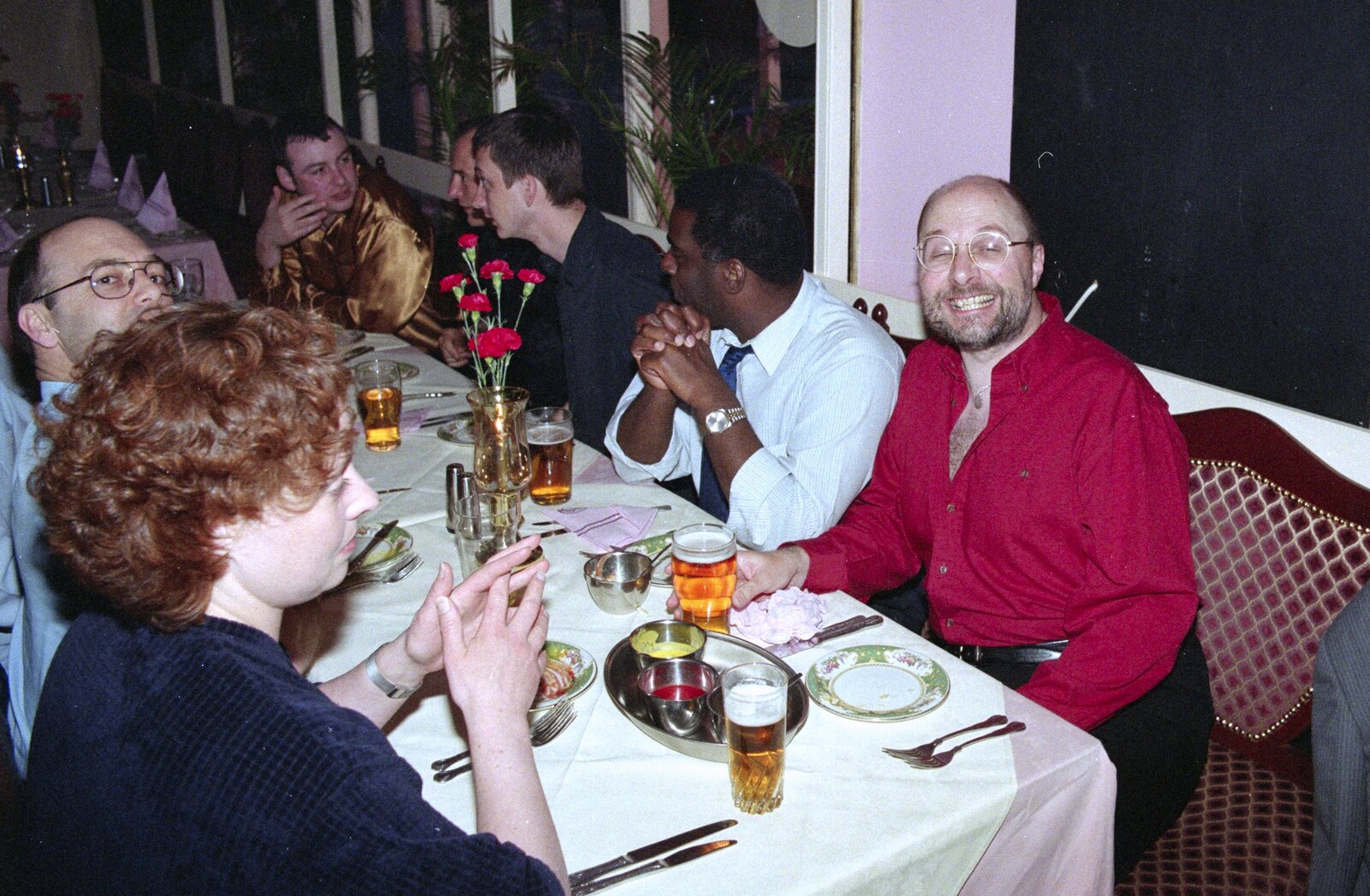 Rob Grimley grins from CISU at the Dhaka Diner, Tacket Street, Ipswich - 25th May 2000