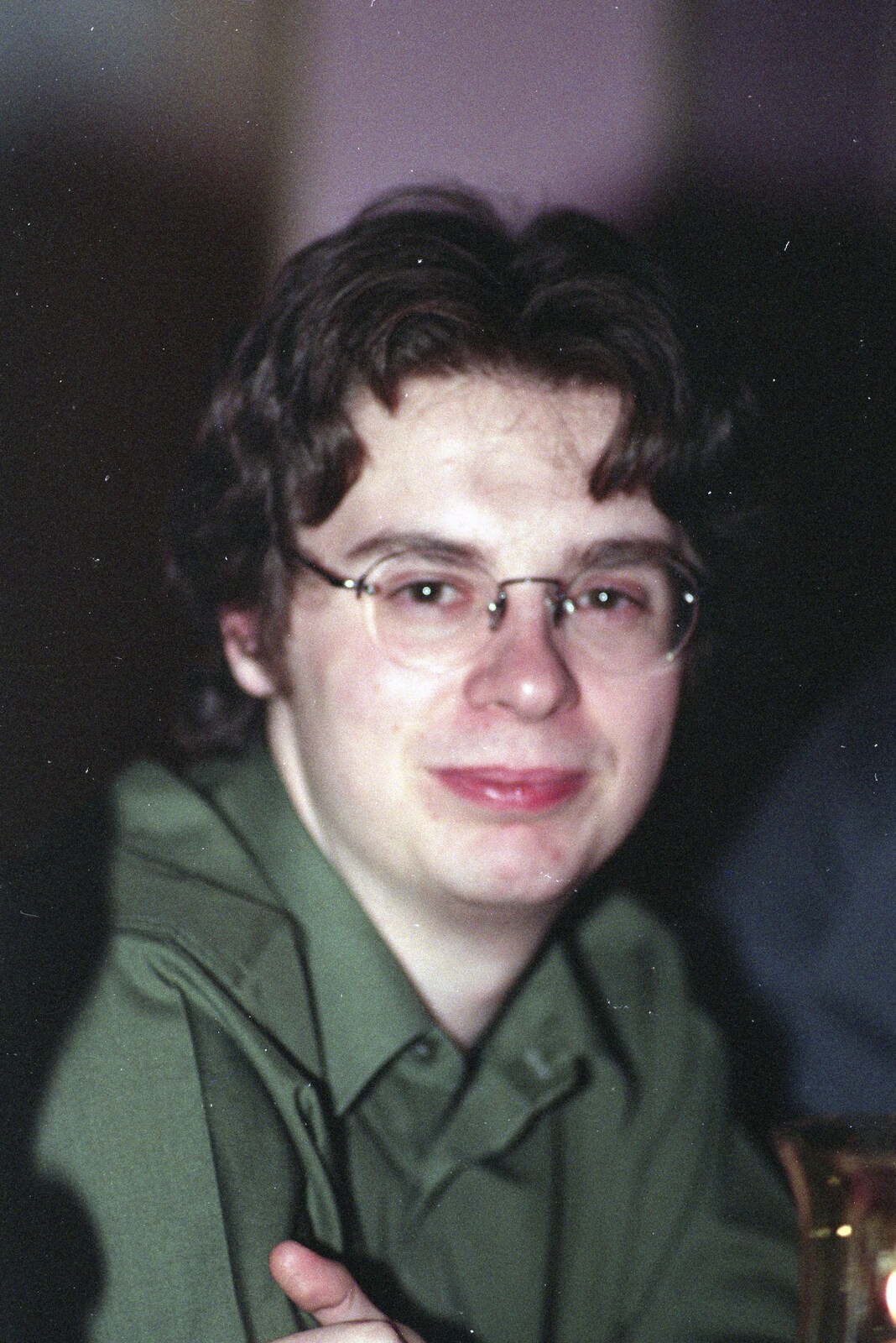 A slightly fuzzy Roy from CISU at the Dhaka Diner, Tacket Street, Ipswich - 25th May 2000