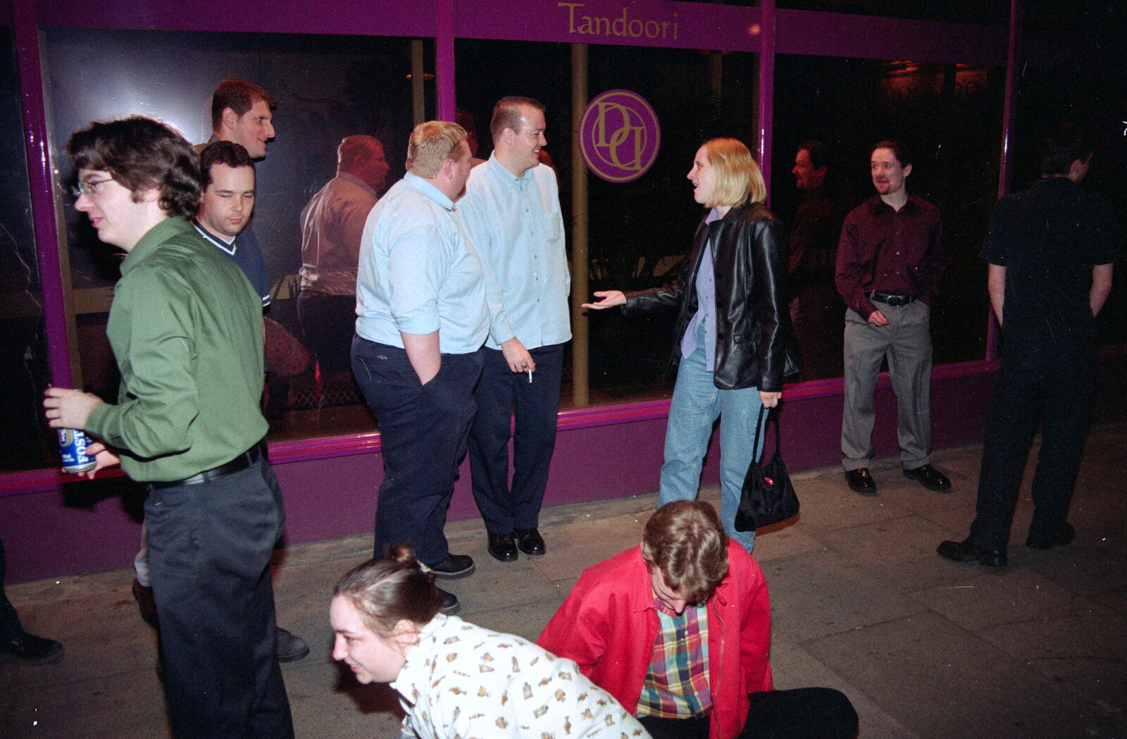 The party group disperses from CISU at the Dhaka Diner, Tacket Street, Ipswich - 25th May 2000