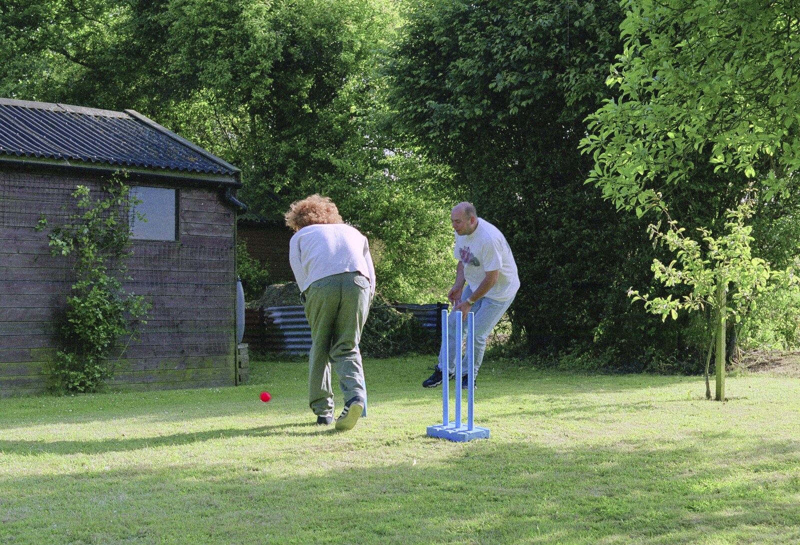 Wavy does some fielding from Colin and Jill's Barbeque, Suffolk - 28th May 2000