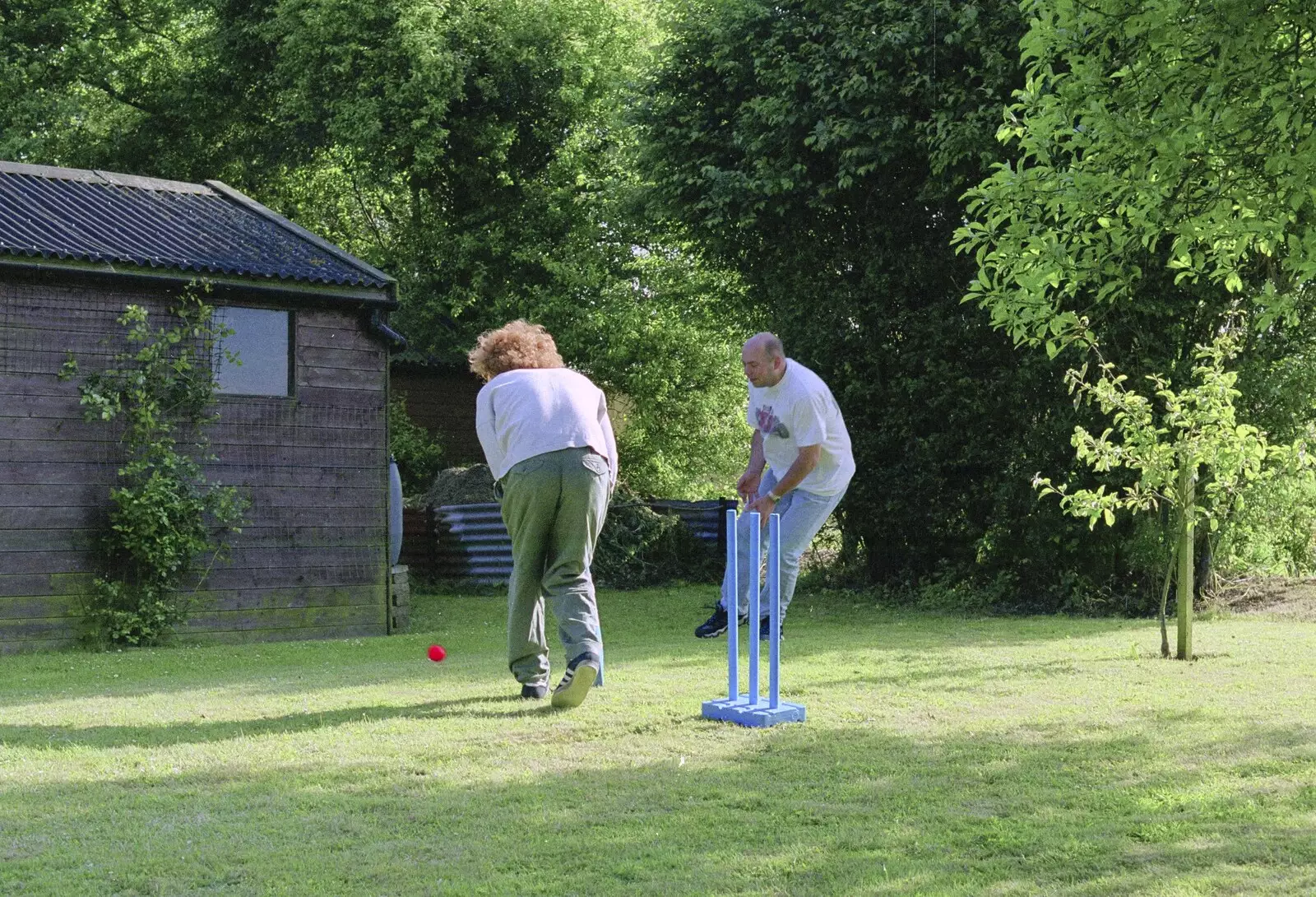 Wavy does some fielding, from Colin and Jill's Barbeque, Suffolk - 28th May 2000