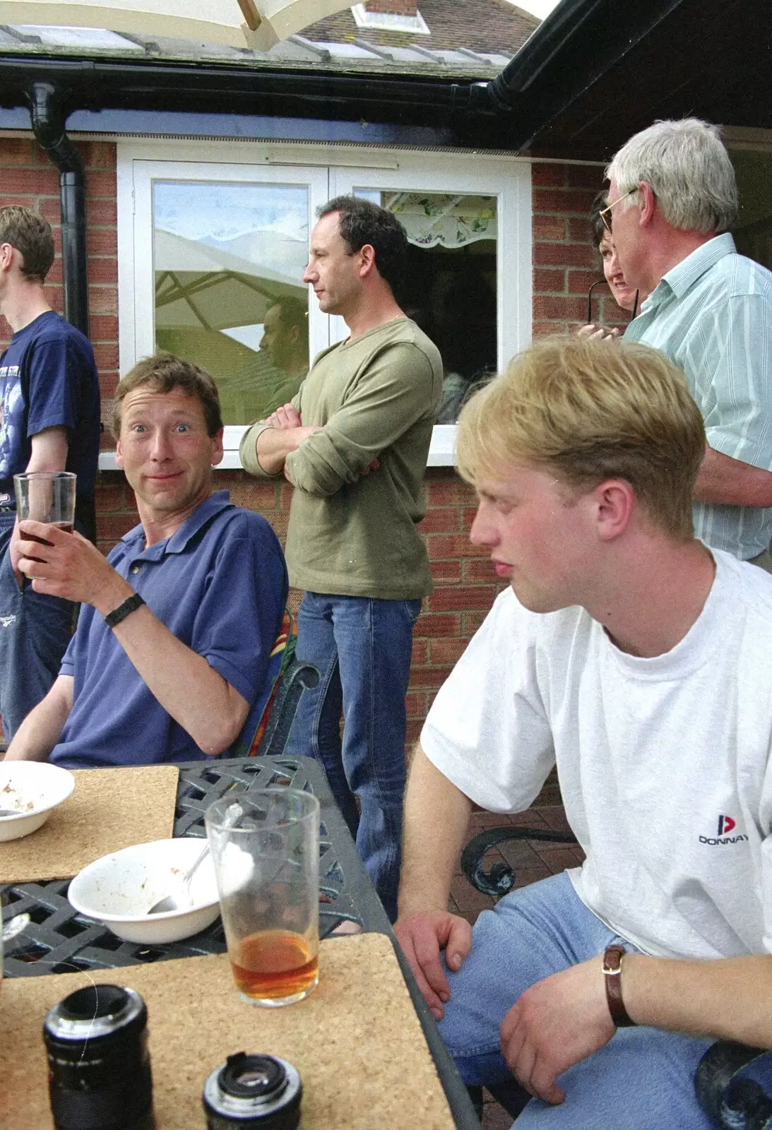 Apple looks surprised, from Colin and Jill's Barbeque, Suffolk - 28th May 2000