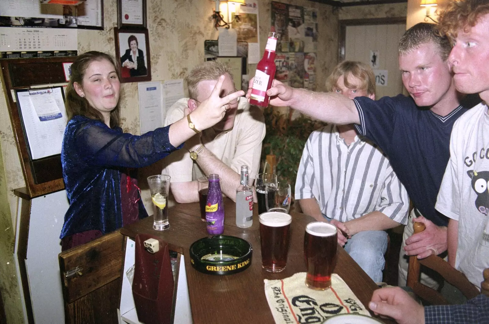 Mikey P shows off one of his alco-pops, from Lorraine's 21st Birthday, The Swan, Suffolk - 10th June 2000