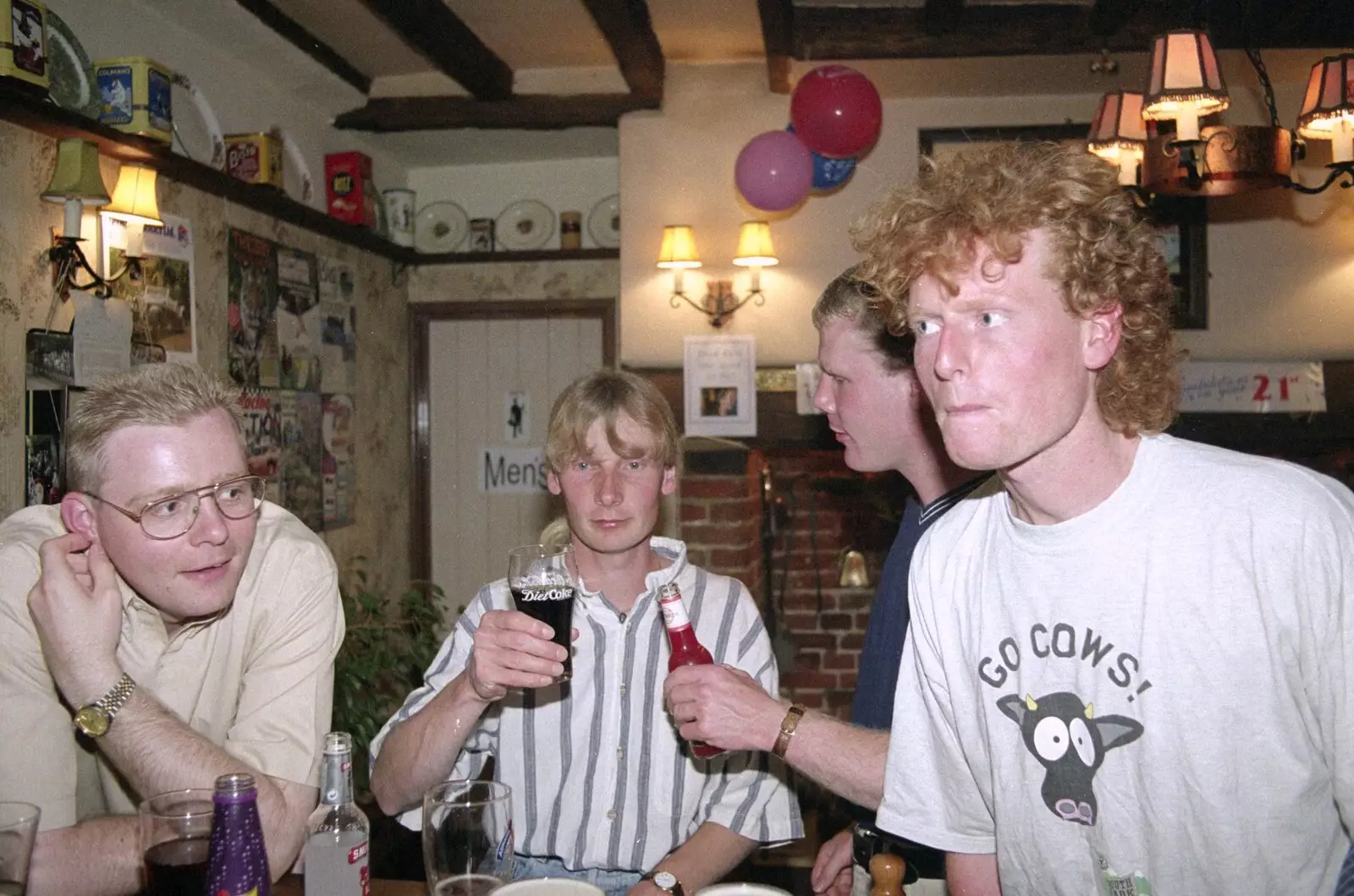 Ian, Jimmy, Mikey and Wavy, from Lorraine's 21st Birthday, The Swan, Suffolk - 10th June 2000