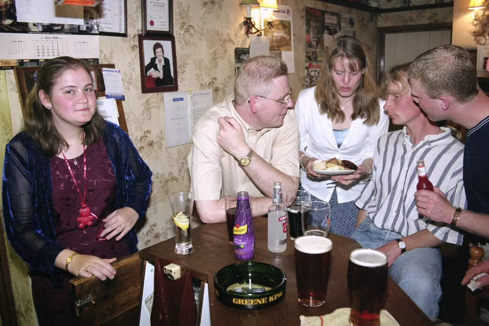 Claire gives the hairy eyeball, from Lorraine's 21st Birthday, The Swan, Suffolk - 10th June 2000