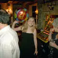 Lorraine takes her balloon for a tour of the pub, Lorraine's 21st Birthday, The Swan, Suffolk - 10th June 2000