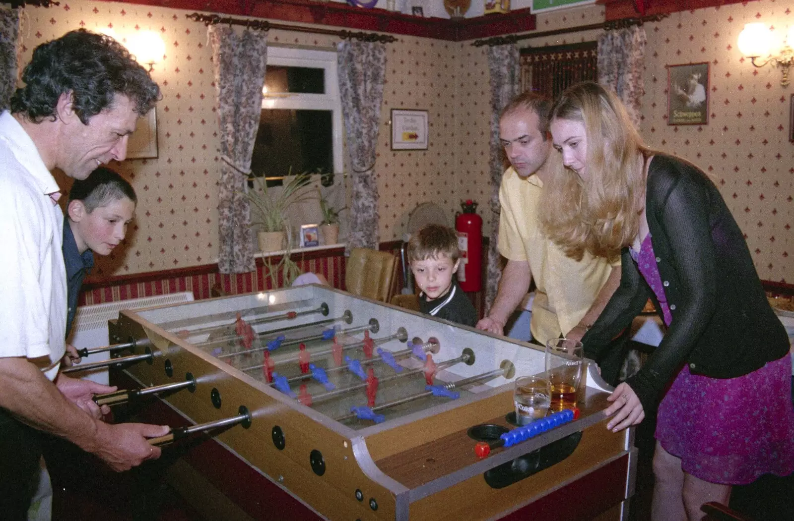 There's table football in the family room, from Lorraine's 21st Birthday, The Swan, Suffolk - 10th June 2000