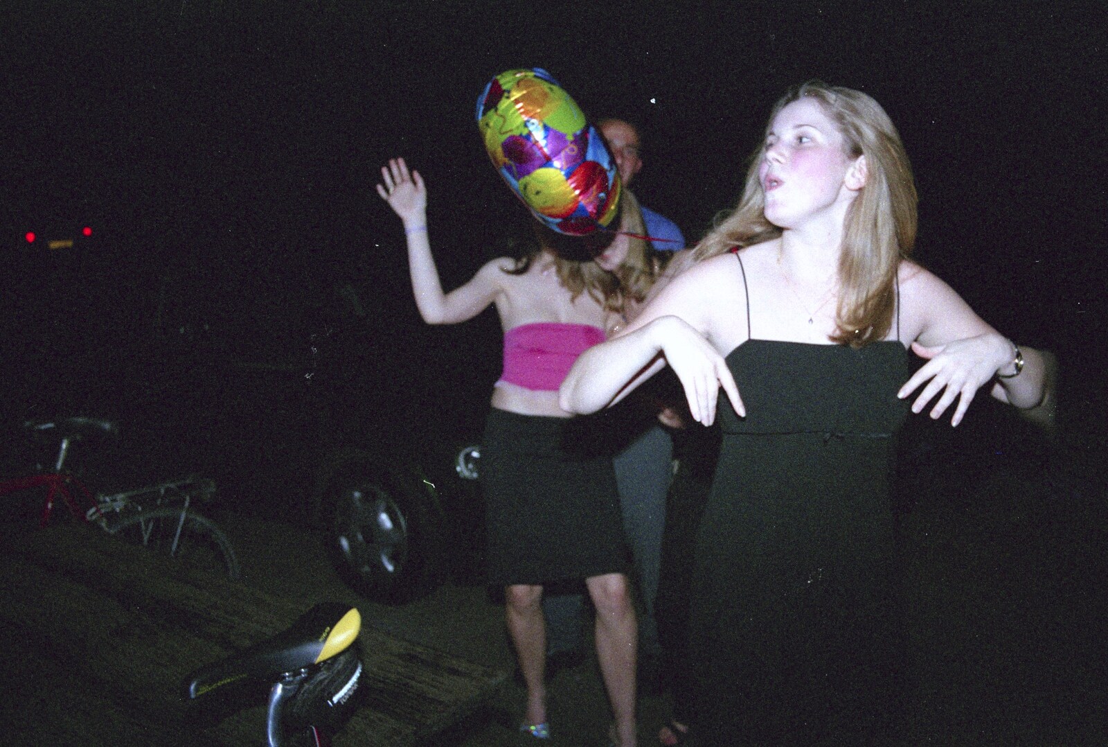 Lorraine takes her balloon outside from Lorraine's 21st Birthday, The Swan, Suffolk - 10th June 2000