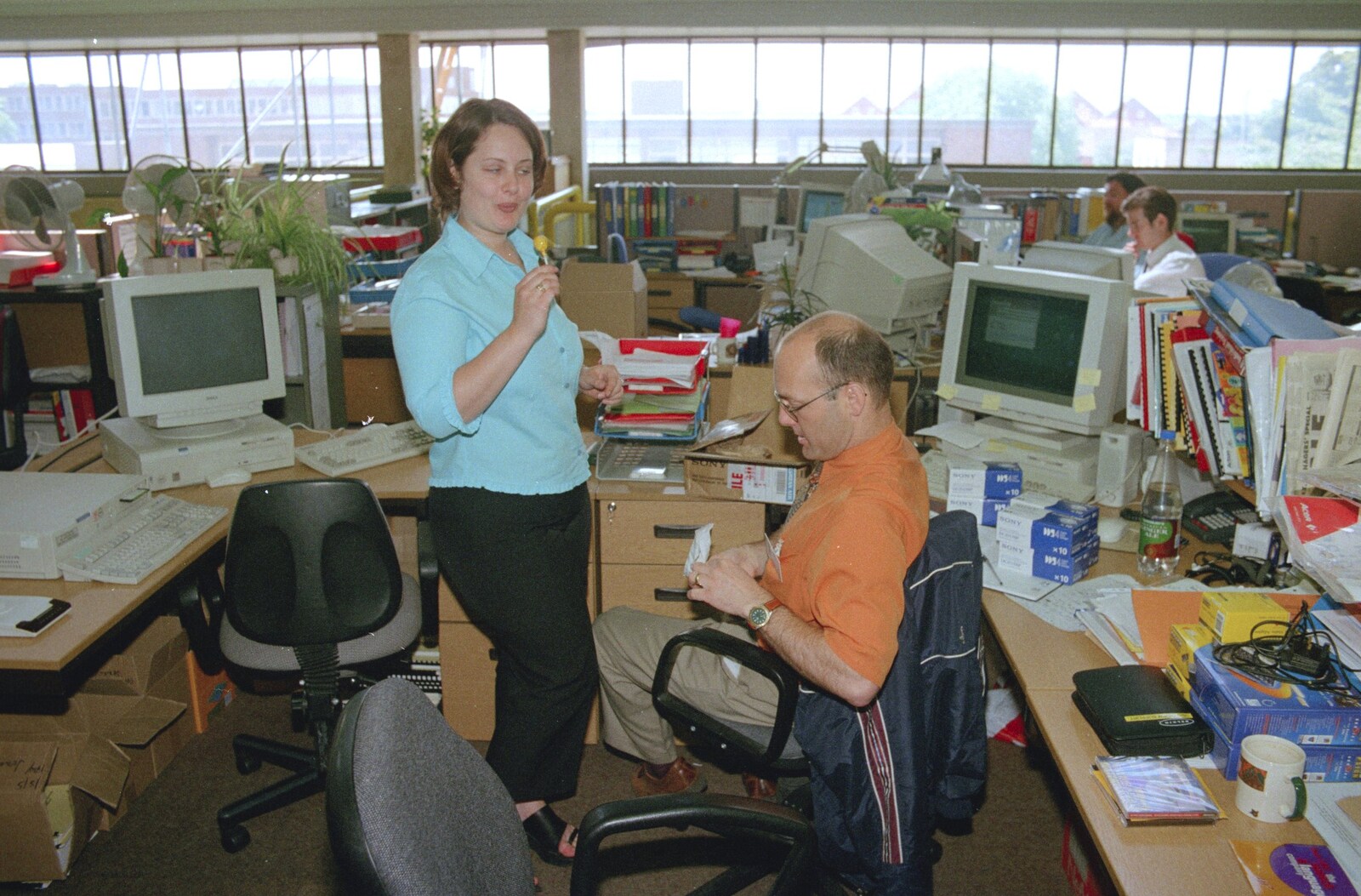 A Last Few Days at CISU, Suffolk County Council, Ipswich - 11th June 2000: Guy Girardeau sits down as a lollipop is waved at him