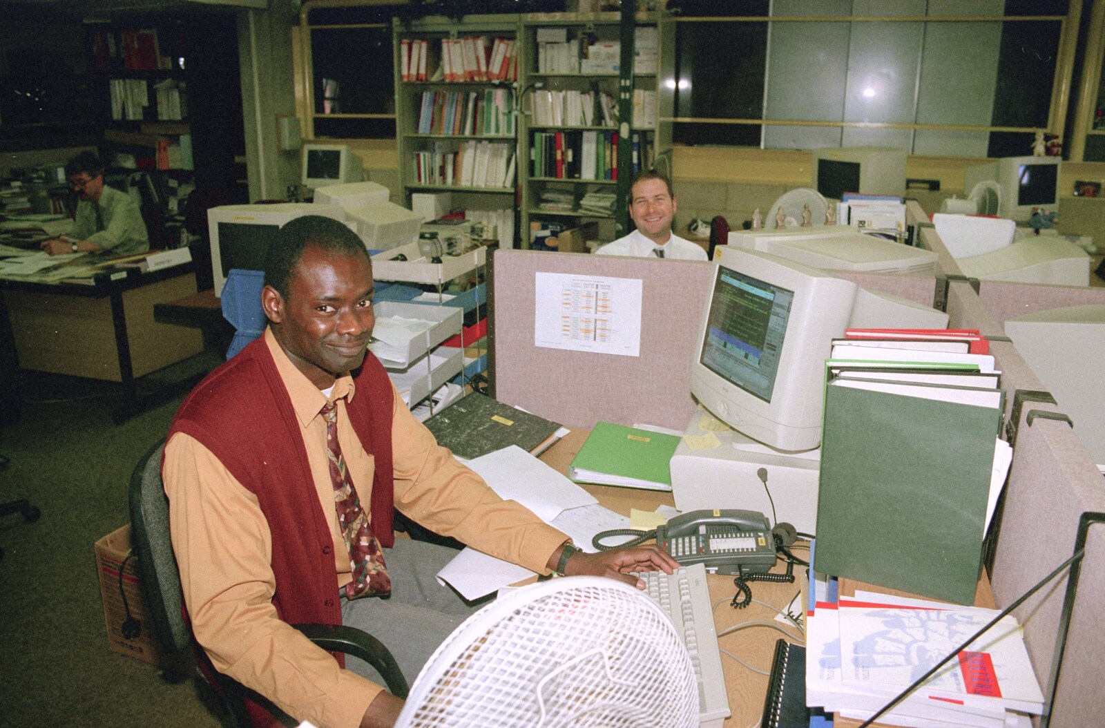 A Last Few Days at CISU, Suffolk County Council, Ipswich - 11th June 2000: Jerome Obba does some typing