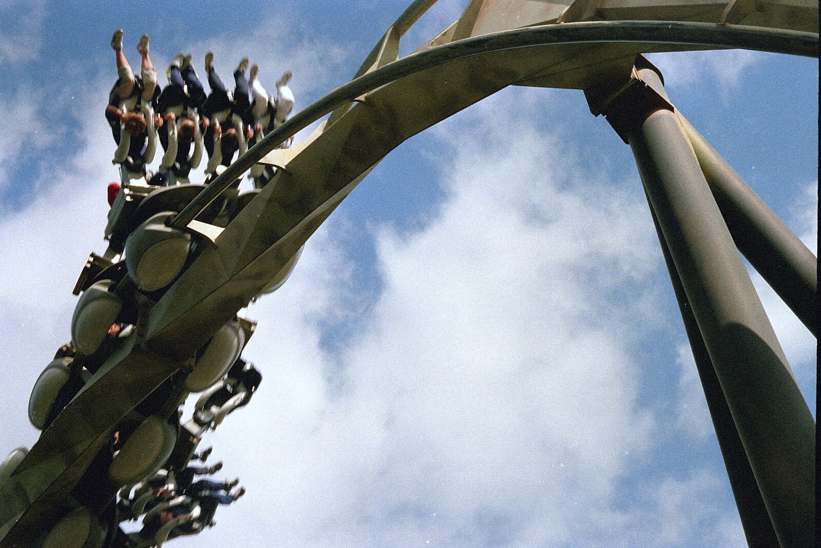 A Trip to Alton Towers, Staffordshire - 15th June 2000: Legs in the air on a rollercoaster