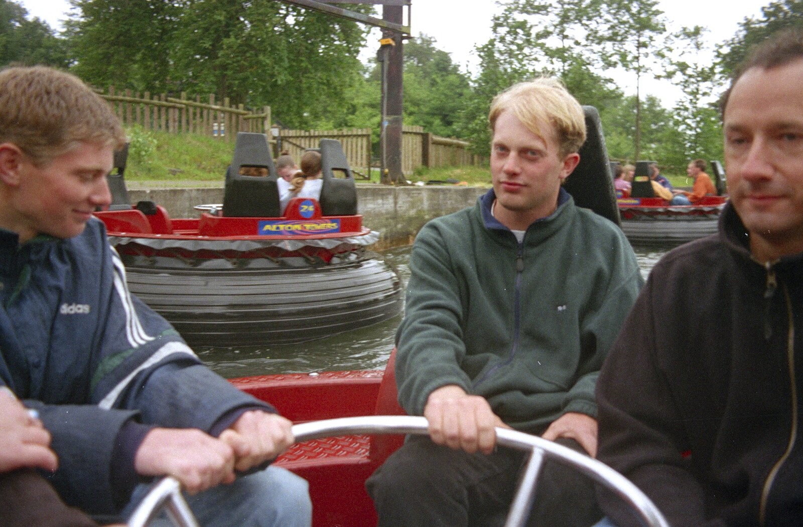 A Trip to Alton Towers, Staffordshire - 15th June 2000: The Boy Phil, Paul and DH hang on