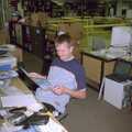 Nosher reads his leaving card, The Last Day at CISU/SCC, and the BSCC at Laxfield - 22nd June 2000