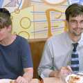 Dan Polley eats pizza, Nosher's Last Day at CISU/SCC, Suffolk County Council, Ipswich - 22nd June 2000