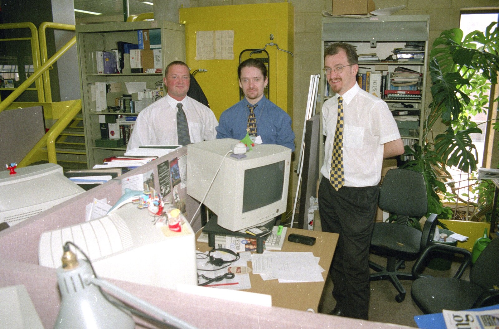 Nosher's Last Day at CISU/SCC, Suffolk County Council, Ipswich - 22nd June 2000: Mark Fox, Fenton Garret and Phil Barbrook