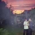 2000 Sunset and smoke over Andrew's garden