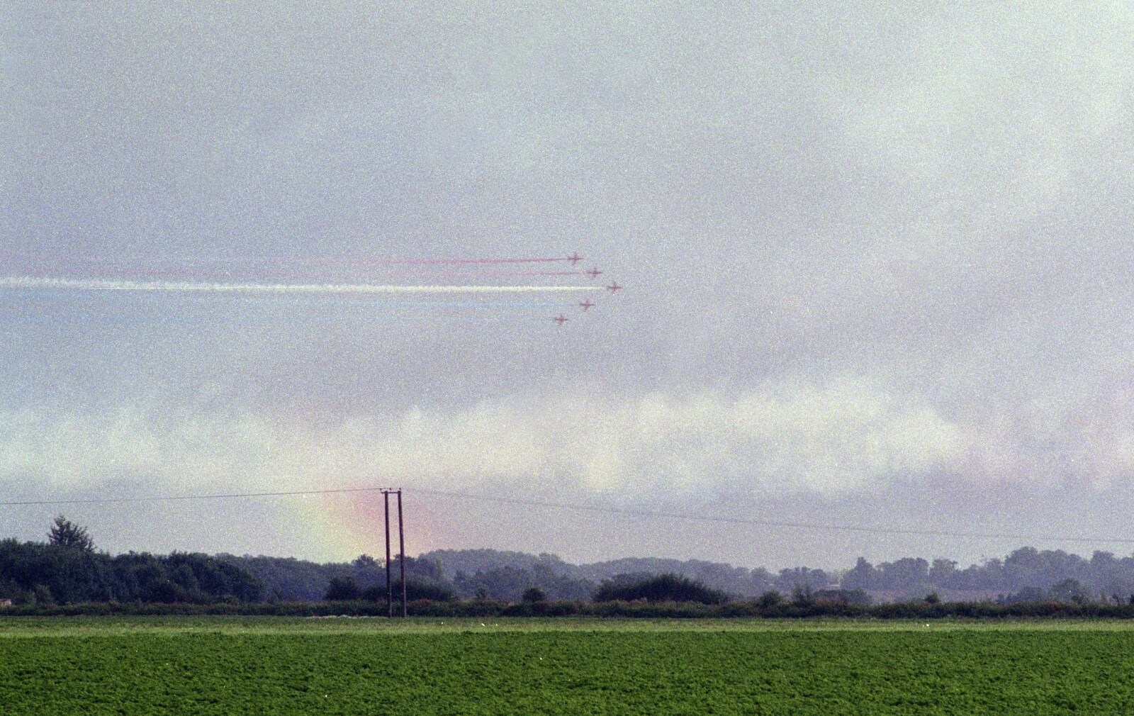The Red Arrows, and Andrew's CISU Barbeque, Ipswich, Suffolk - 22nd July 2000: Red, white, blue, and a bit of a rainbow