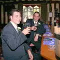 Neil has a pre-marriage beer, Helen and Neil's Wedding, The Oaksmere, Brome, Suffolk - 4th August 2000