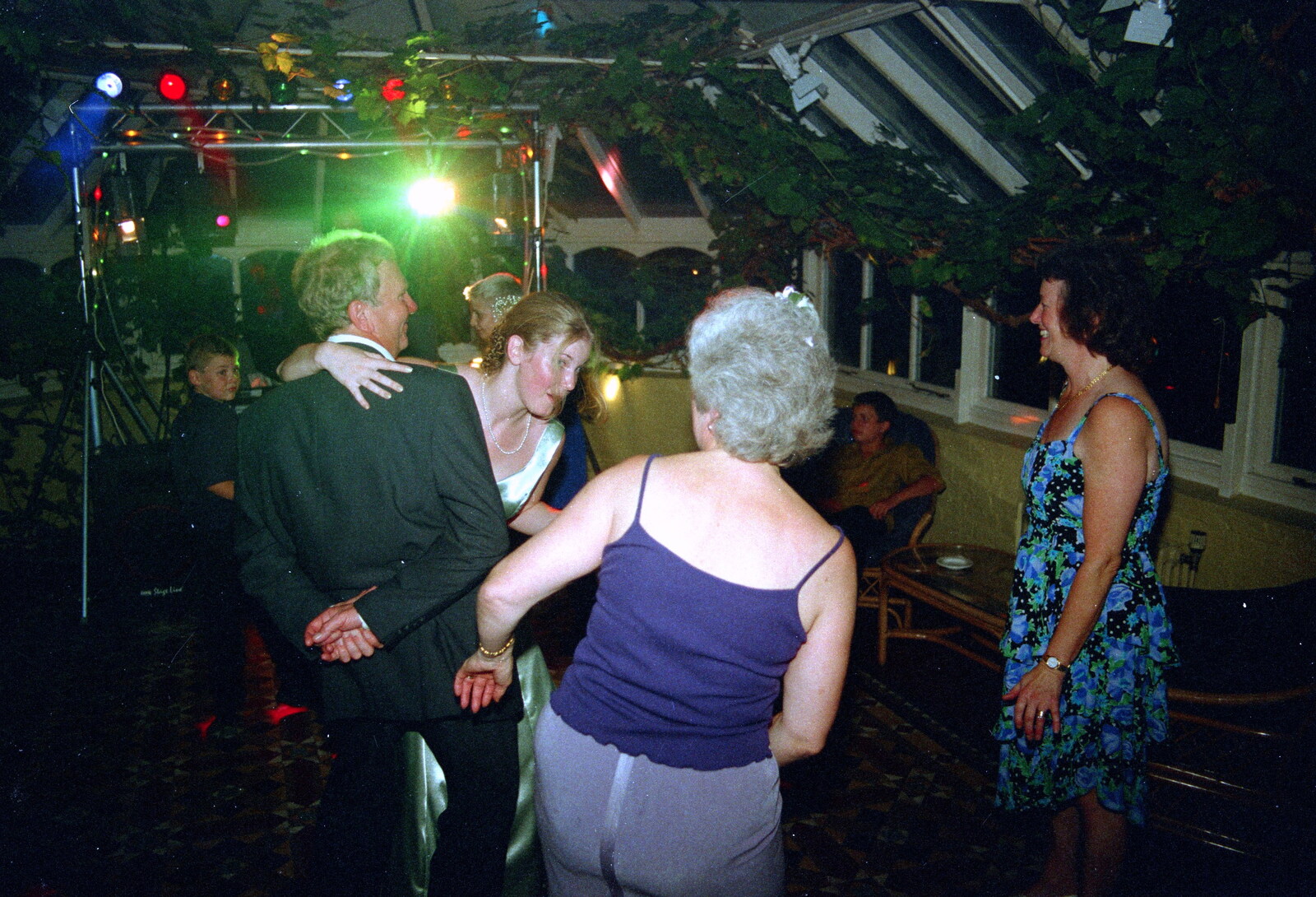 Dancing in the conservatory from Helen and Neil's Wedding, The Oaksmere, Brome, Suffolk - 4th August 2000