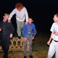 Helen and Neil's Wedding, The Oaksmere, Brome, Suffolk - 4th August 2000, Paul, Wavy, DH and Apple mess around outside