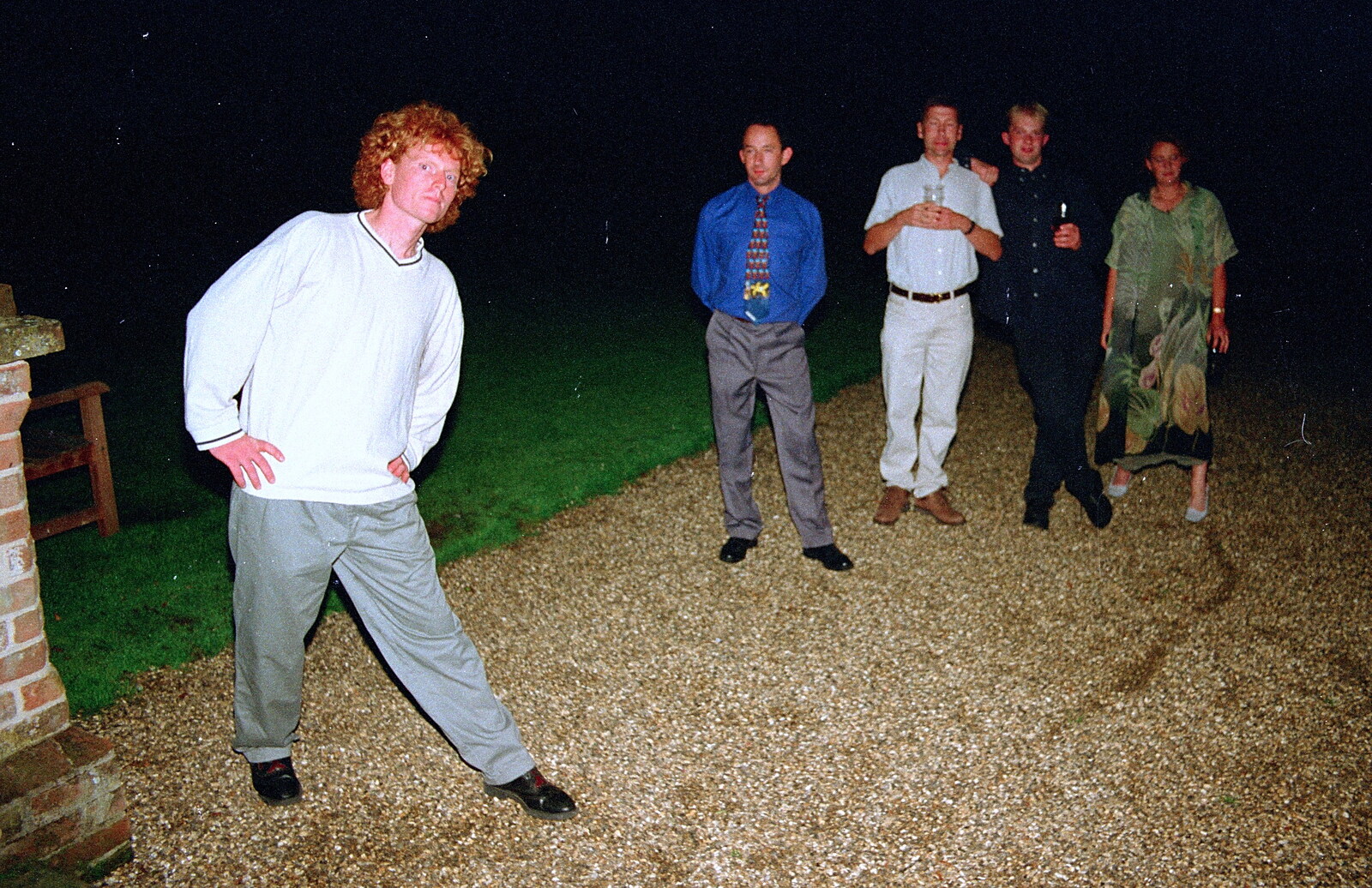 Wavy shows off his smart sweater from Helen and Neil's Wedding, The Oaksmere, Brome, Suffolk - 4th August 2000