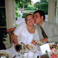 Helen gets a kiss, Helen and Neil's Wedding, The Oaksmere, Brome, Suffolk - 4th August 2000