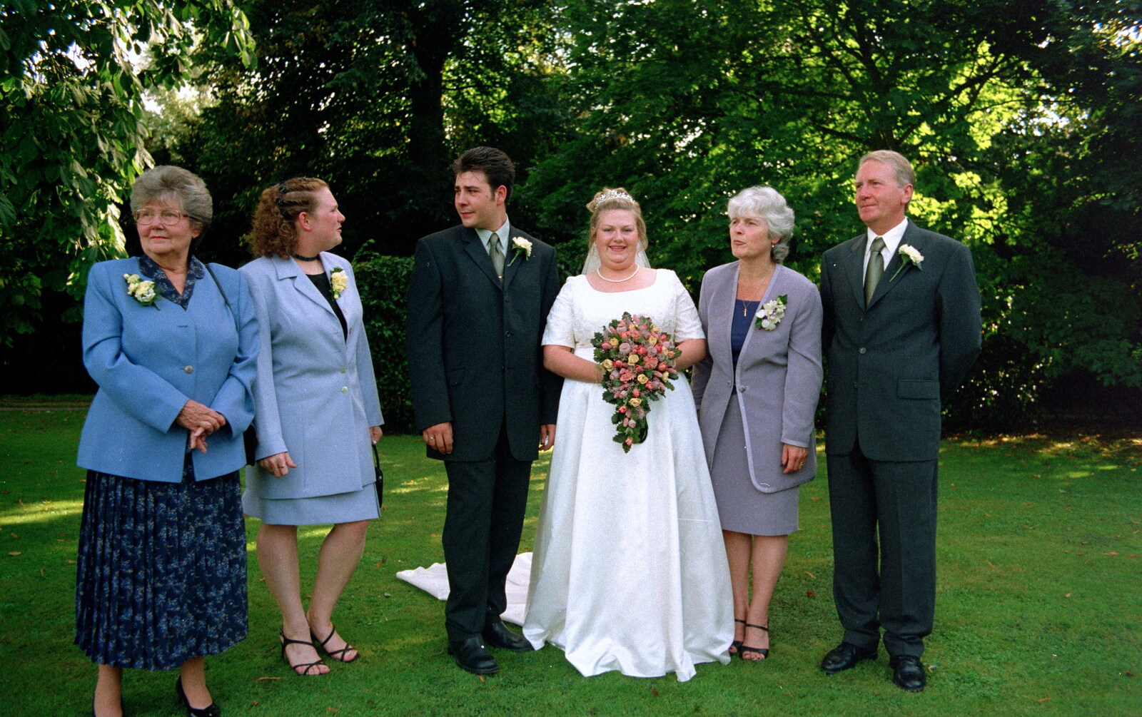More group photo action from Helen and Neil's Wedding, The Oaksmere, Brome, Suffolk - 4th August 2000