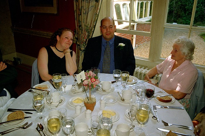 Sally and Doug from Helen and Neil's Wedding, The Oaksmere, Brome, Suffolk - 4th August 2000