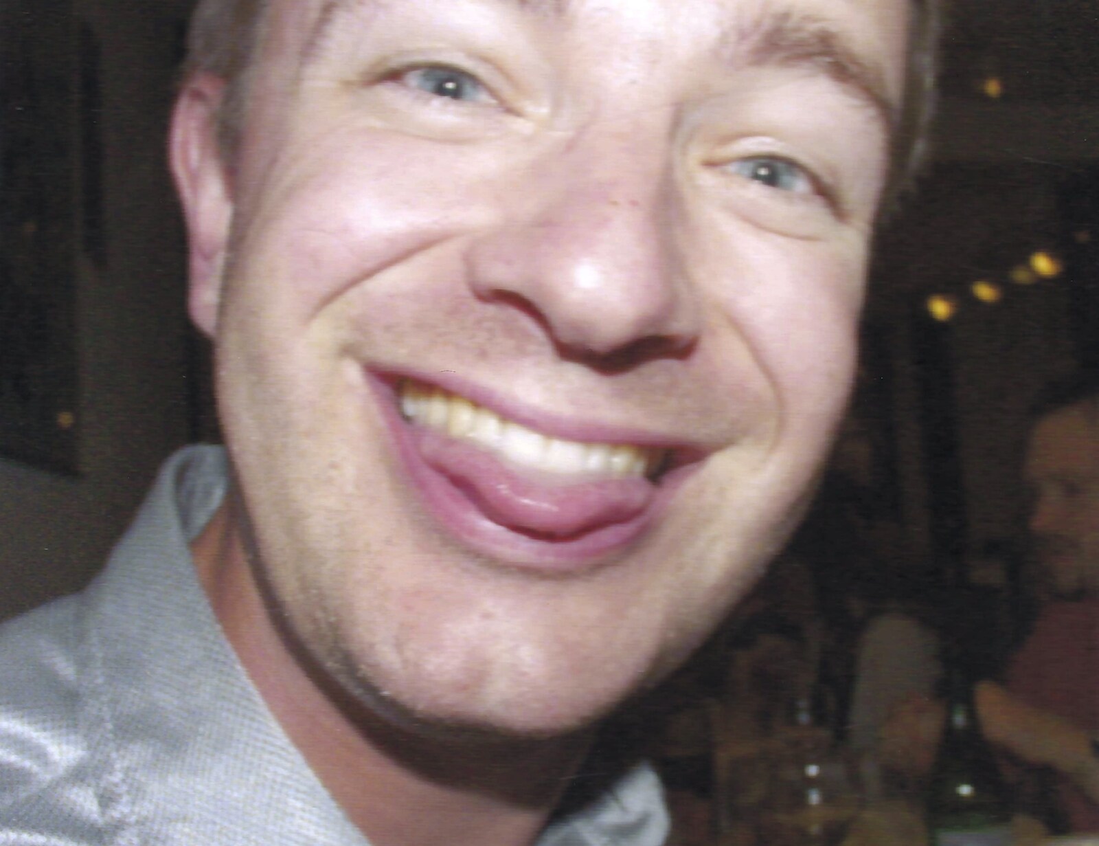 A fuzzy close-up of Nosher from Sean's Stag Do, Bournemouth, Dorset - 5th August 2000