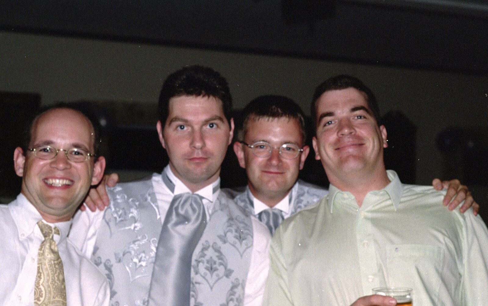 Phil, Sean, Nosher and Jon from Sean and Michelle's Wedding, Bashley FC, New Milton - 12th August 2000