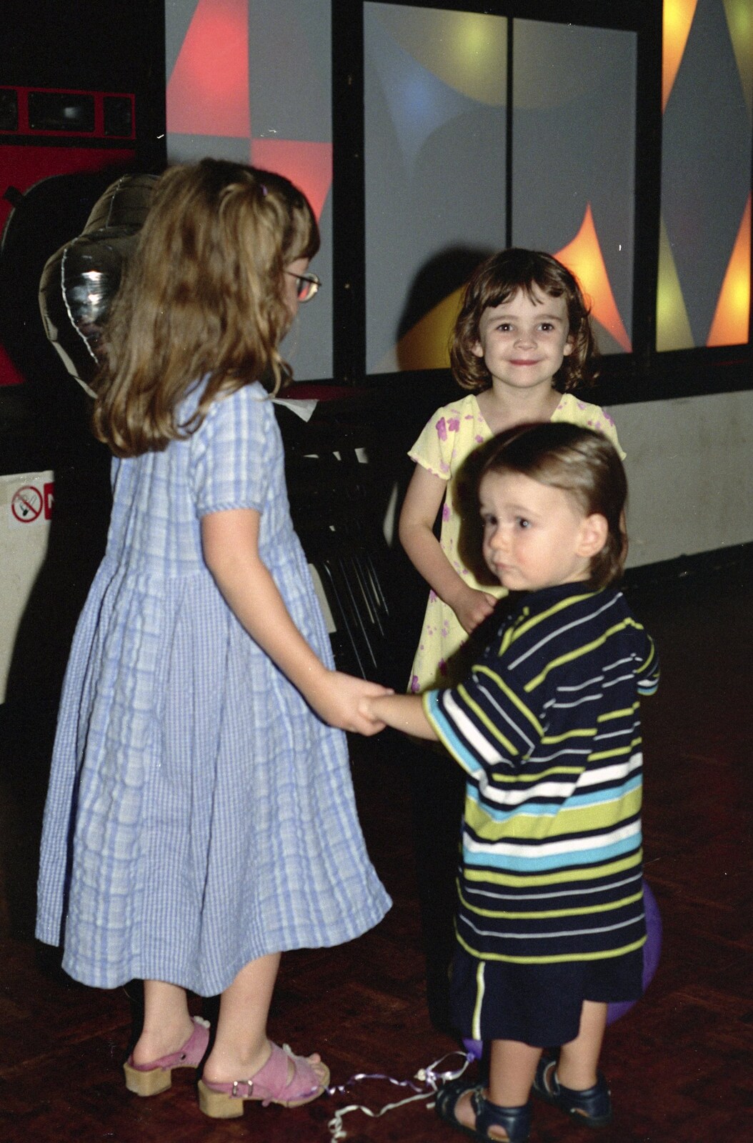 Small children dance around to the disco from Sean and Michelle's Wedding, Bashley FC, New Milton - 12th August 2000