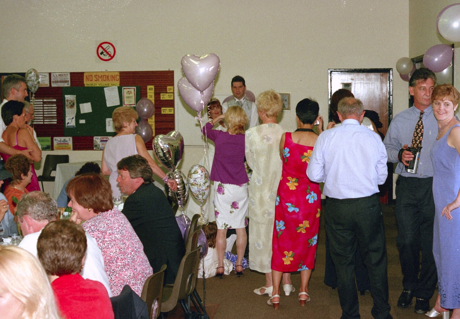 Some sort of speaking or cake-cutting occurs from Sean and Michelle's Wedding, Bashley FC, New Milton - 12th August 2000