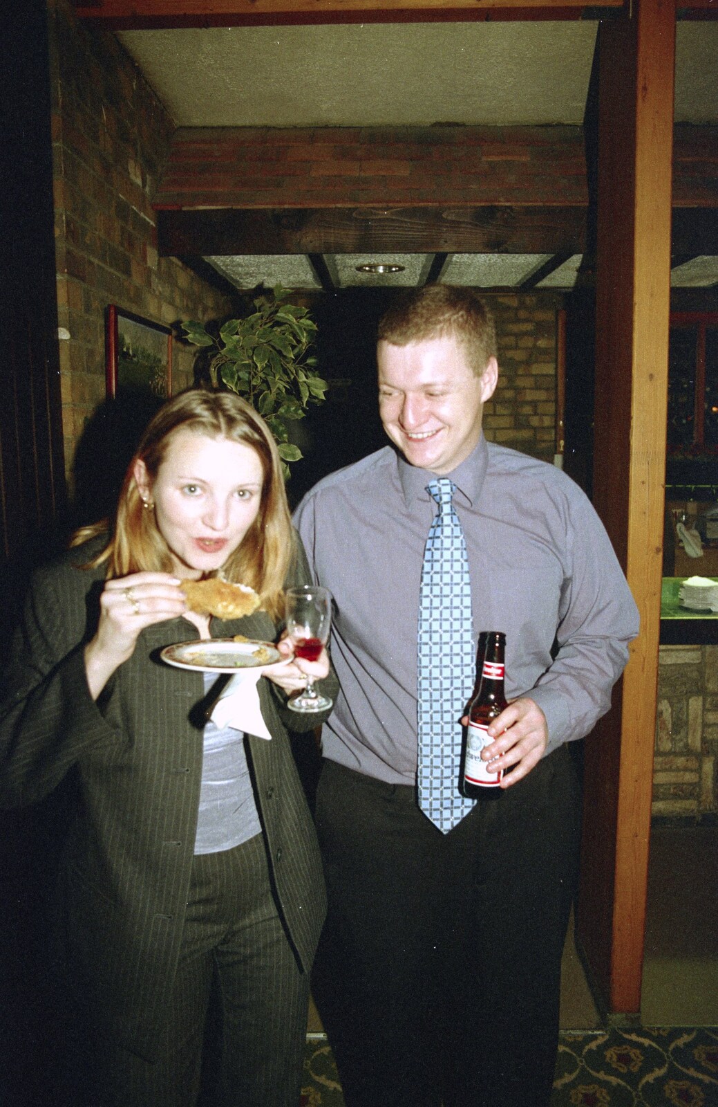 Adrian 'Dogs' and his girlfriend from Paula's 3G Lab Wedding Reception, Huntingdon, Cambridgeshire - 4th September 2000
