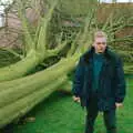 Ian has a look around, A Fallen Tree at The Swan Inn, Brome, Suffolk - January 21st 2001