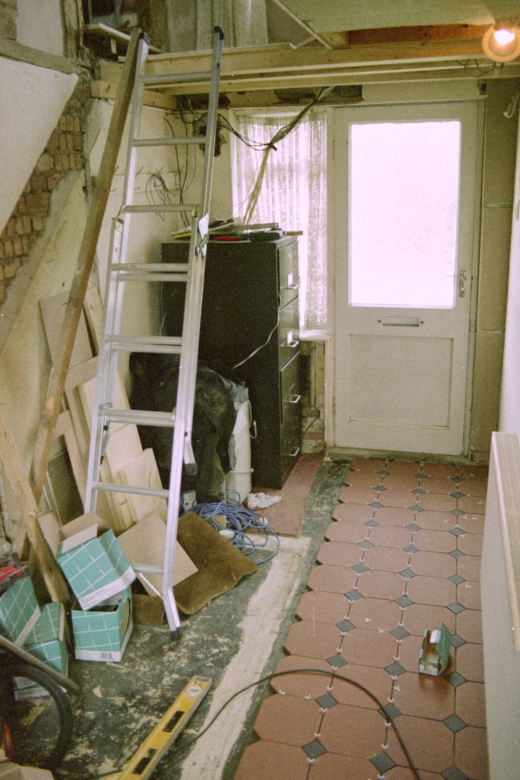 The old staircase has gone from 3G Lab, and Building a Staircase, Brome, Suffolk - 11th February 2001