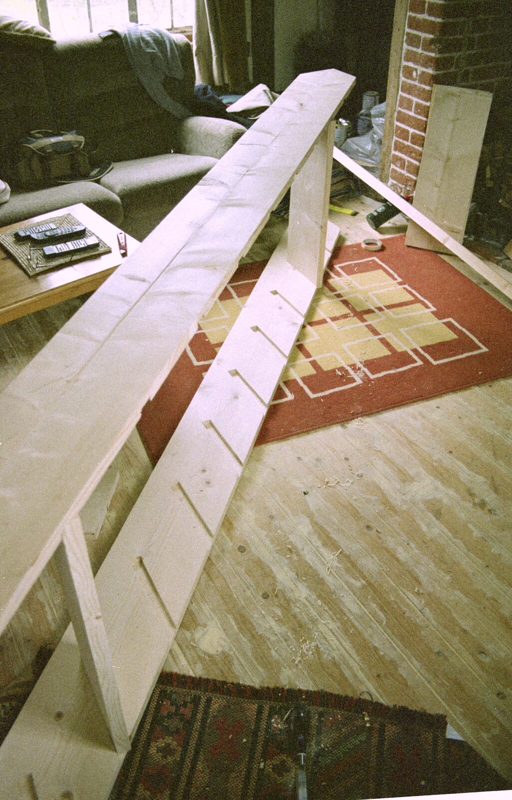 The new staircase takes shape from 3G Lab, and Building a Staircase, Brome, Suffolk - 11th February 2001