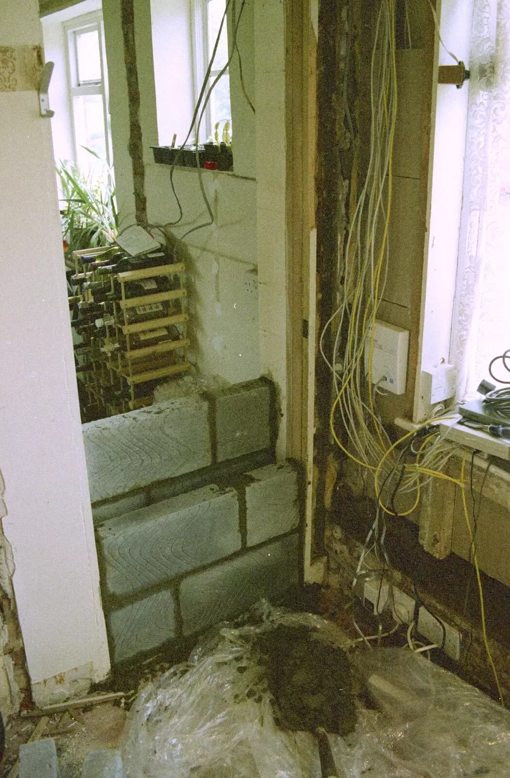 An old door to the pantry is bricked up, from 3G Lab, and Building a Staircase, Brome, Suffolk - 11th February 2001