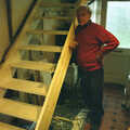 The Old Man poses next to our handiwork, Building a Staircase, Brome, Suffolk - 11th February 2001
