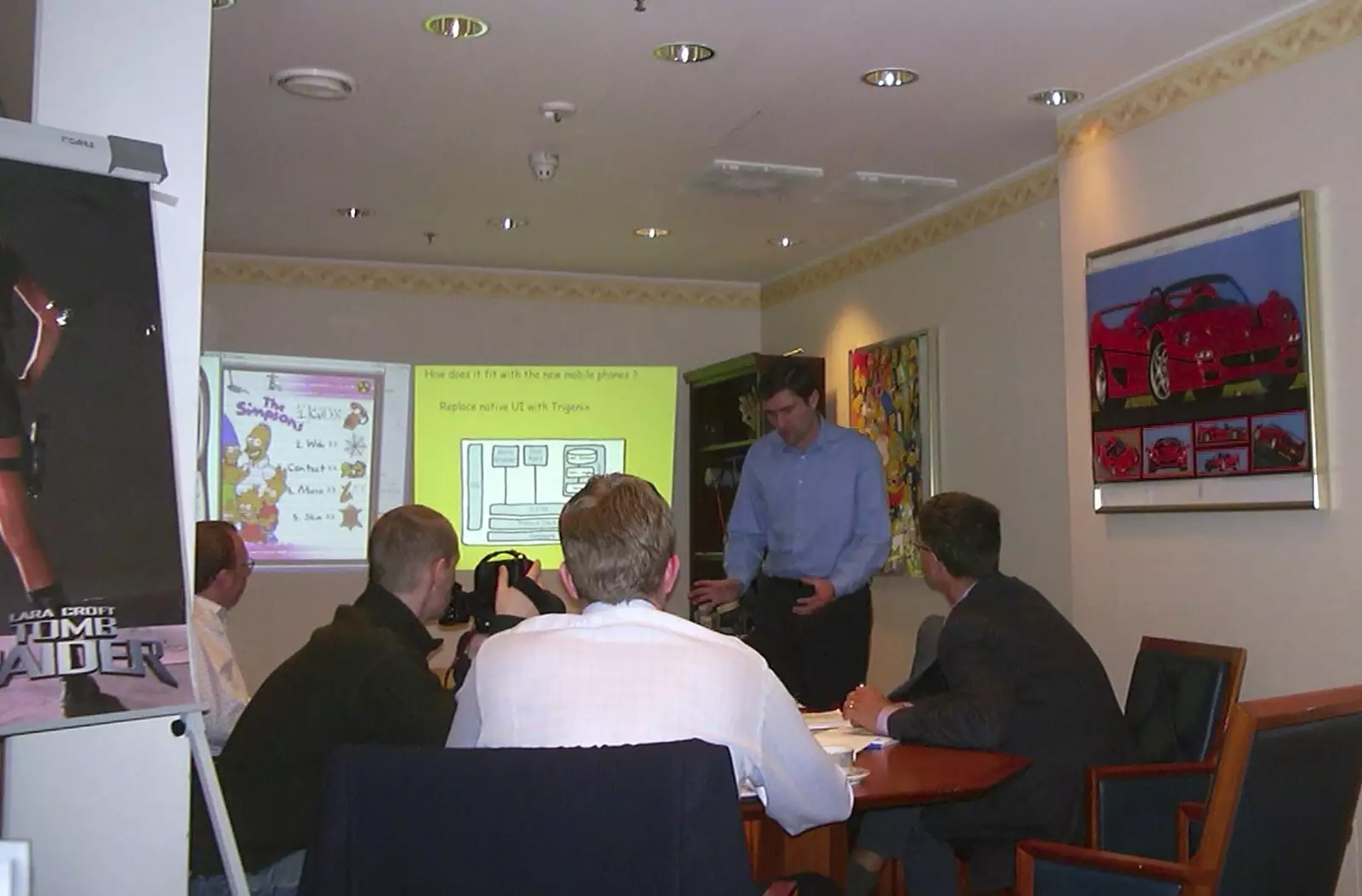 Bob does a presentation, from A 3G Lab Press Tour of Helsinki and Stockholm, Finland and Sweden - 12th March 2001