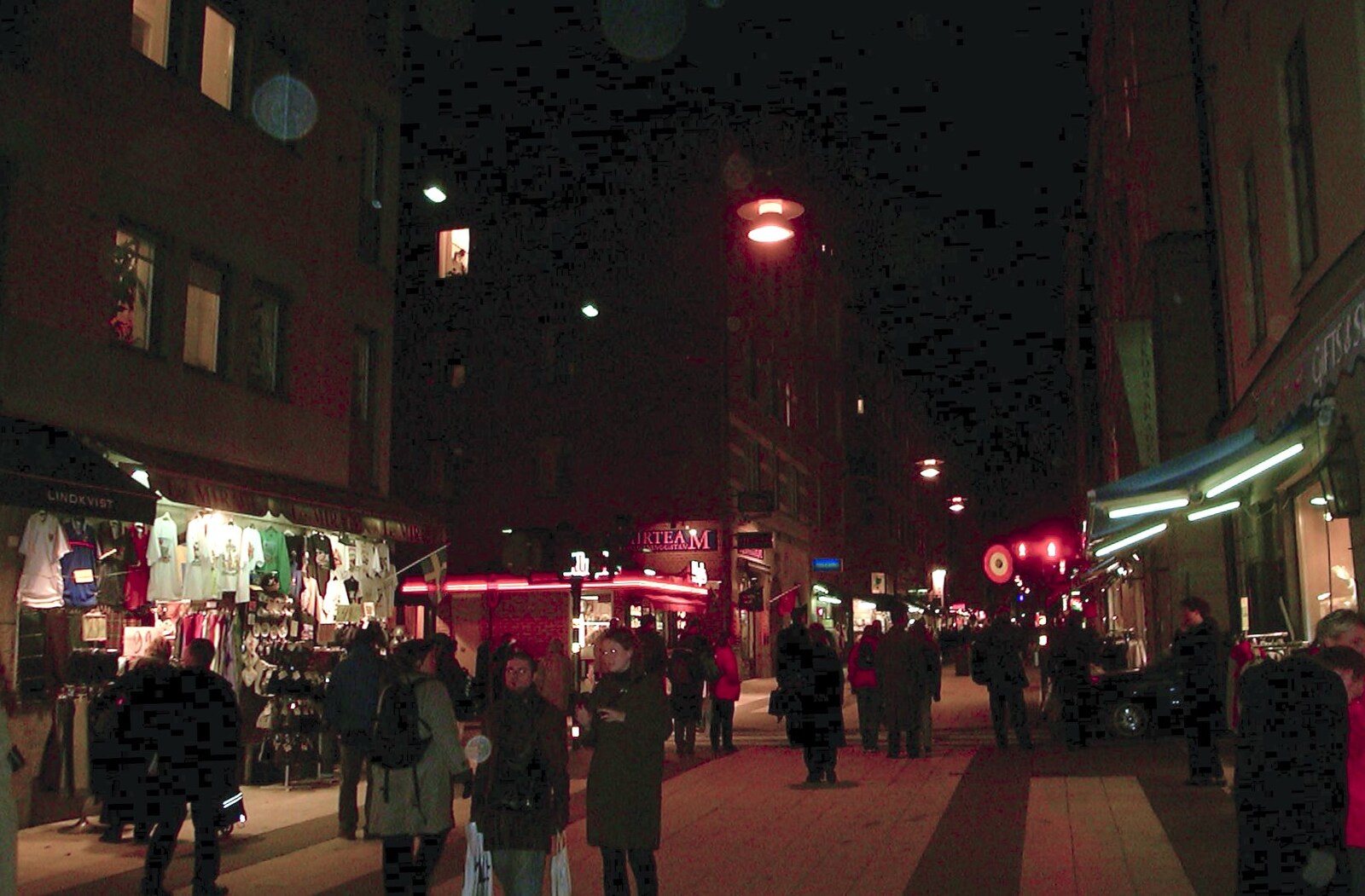 Stockholm high street at night from A 3G Lab Press Tour of Helsinki and Stockholm, Finland and Sweden - 12th March 2001
