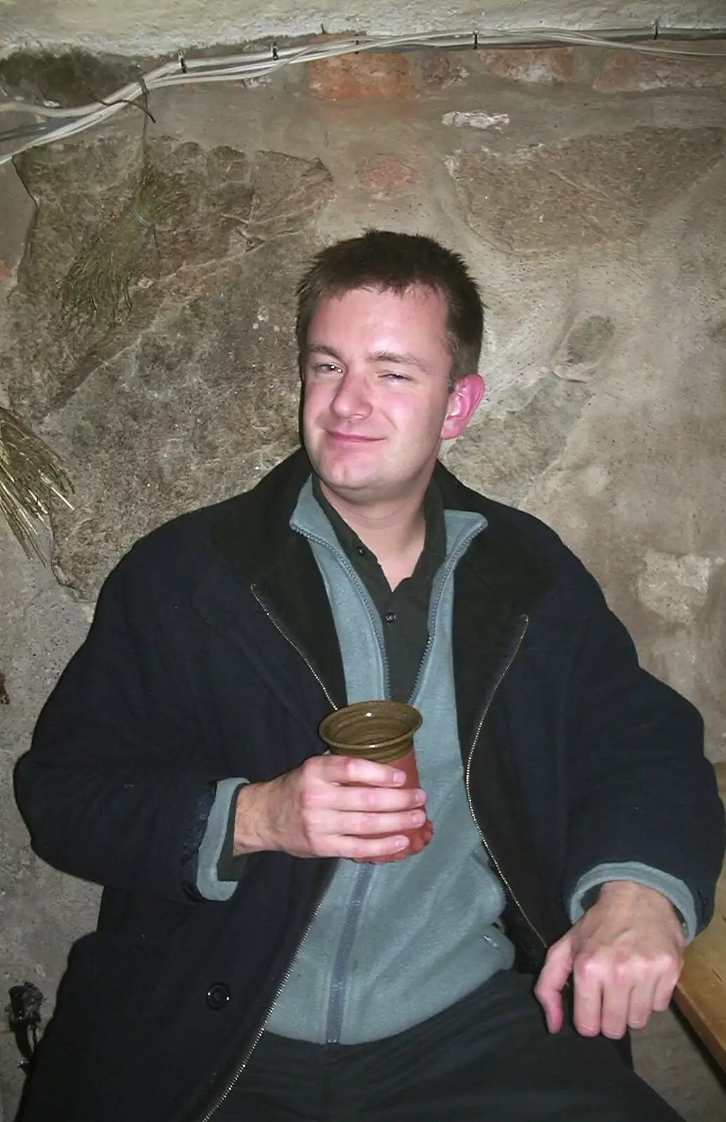 Nosher on the beer in a Viking bar, Gamla Stan, from A 3G Lab Press Tour of Helsinki and Stockholm, Finland and Sweden - 12th March 2001