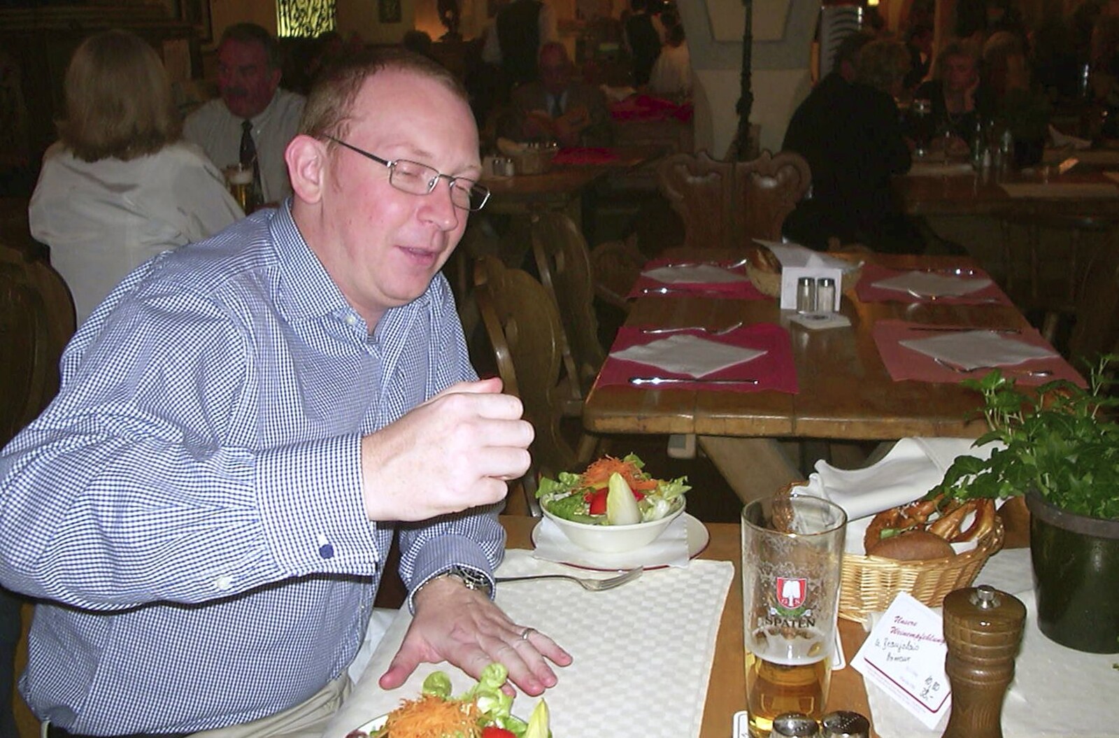 A Munich restaurant, minutes after check-in from The 3G Lab Press Tour: Munich, Germany - 14th March 2001