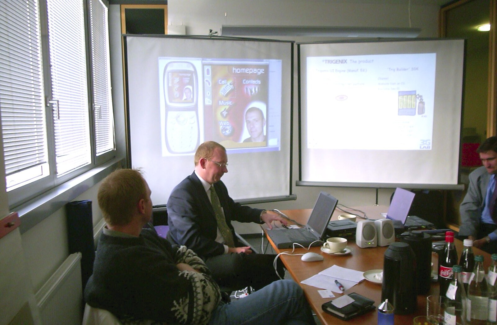 Nosher's 'instant phone UI' is on screen from The 3G Lab Press Tour: Munich, Germany - 14th March 2001