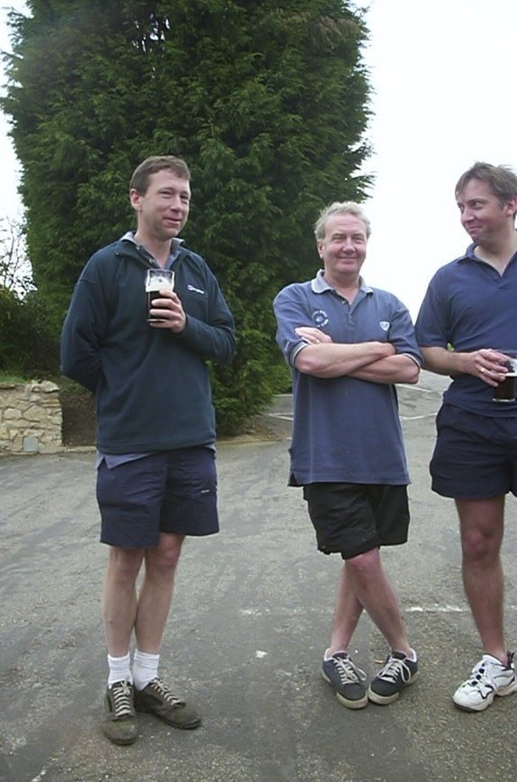 Apple, John Willy and Nigel from The BSCC Annual Bike Ride, Marquess of Exeter, Oakham, Rutland - 12th May 2001