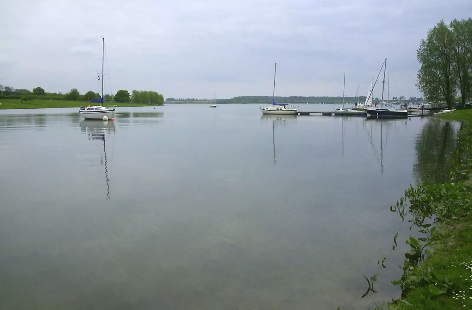 The placid waters of Rutland, from The BSCC Annual Bike Ride, Marquess of Exeter, Oakham, Rutland - 12th May 2001