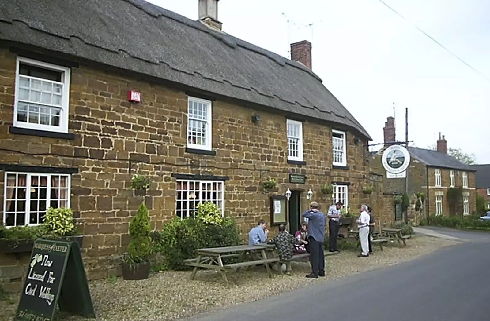 Outside the Marquess of Exeter, after the ride, from The BSCC Annual Bike Ride, Marquess of Exeter, Oakham, Rutland - 12th May 2001