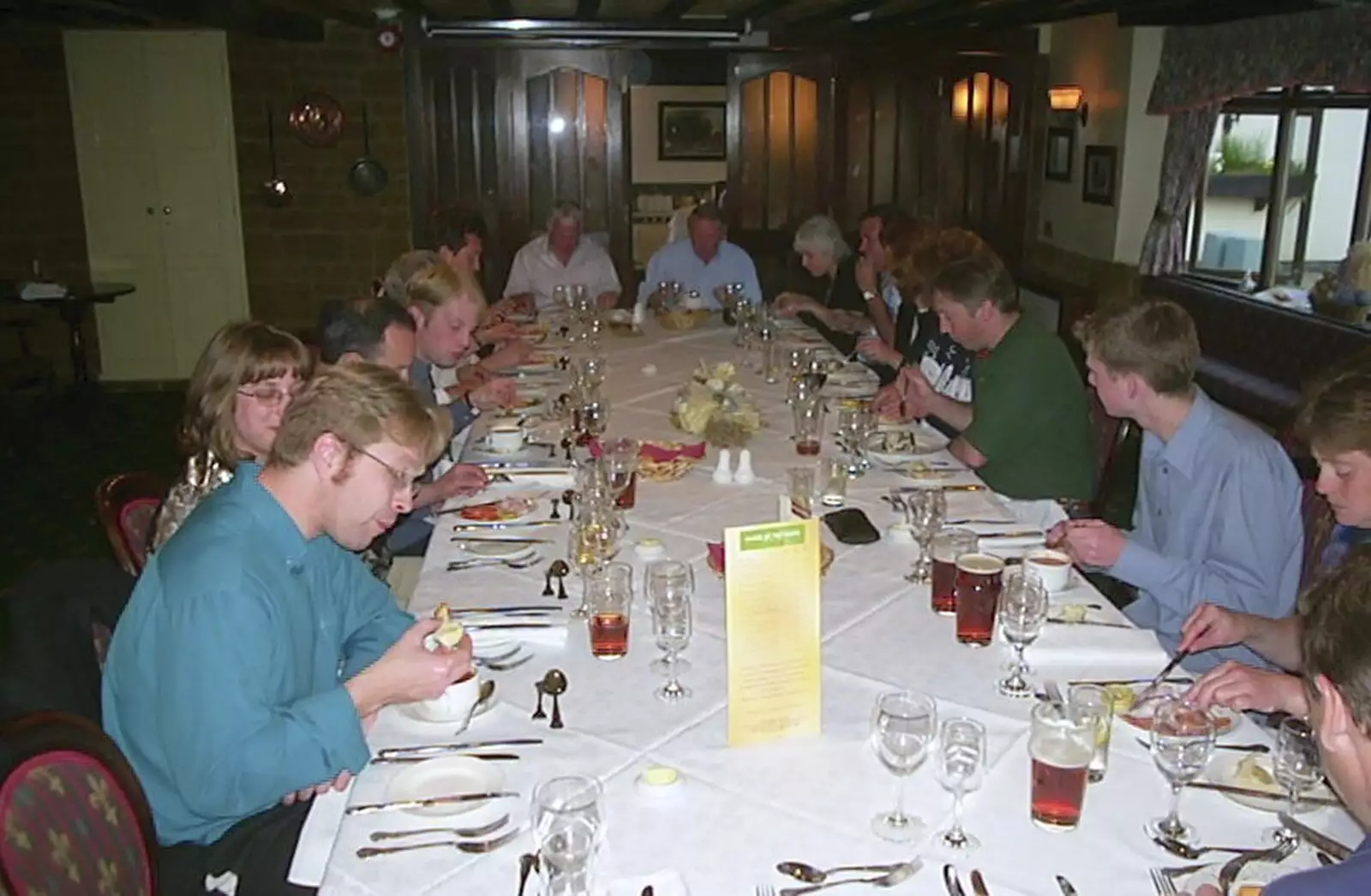 Time for dinner, from The BSCC Annual Bike Ride, Marquess of Exeter, Oakham, Rutland - 12th May 2001